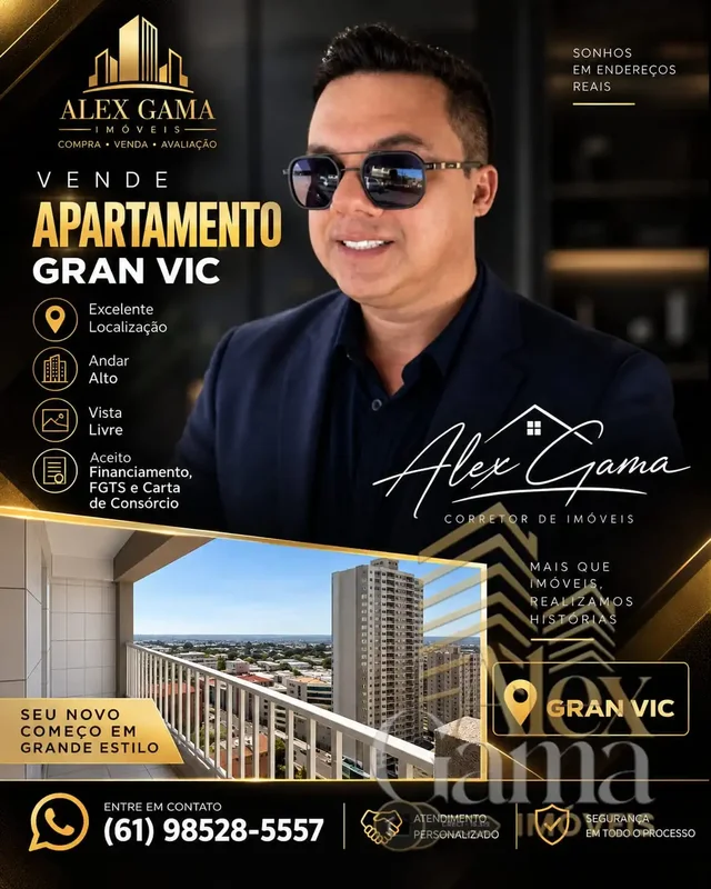 ALEX GAMA VENDE: APARTAMENTO NO CONDOMÍNIO RESIDENCIAL GRAN VIC GAMA | AO LADO D...