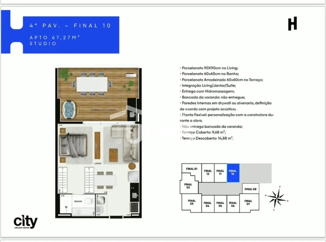 COD U-0035531 - Studio de 67 m² com Garden e Jacuzzi no Setor BuenoStudio à vend...