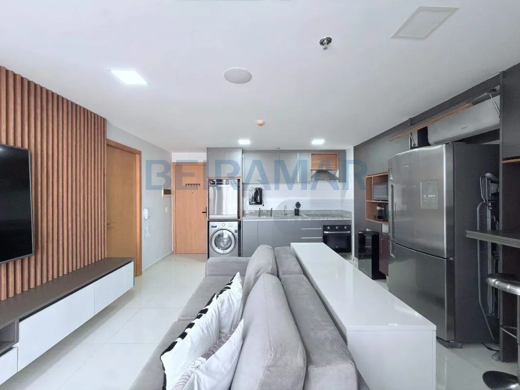 Excelente apartamento de 1 quarto, totalmente mobiliado, em andar alto e com vis...