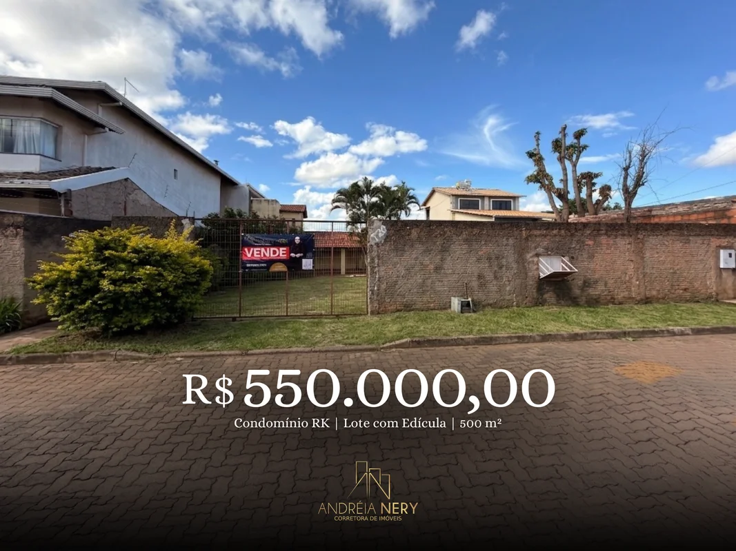 Um lote para quem deseja transformar sonho em realidade.500m² no Condomínio RK, ...