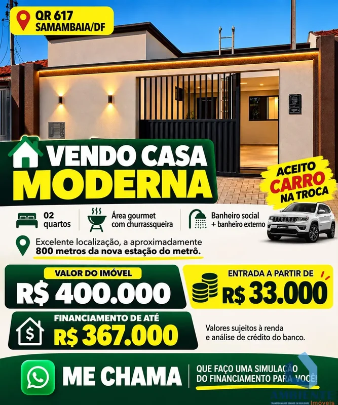 Imagine morar em uma casa moderna, recém reformada, no coração de Samambaia Nort...