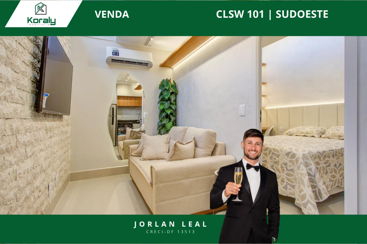 Uma oportunidade diferenciada no Sudoeste: apartamento de 23,59 m², completament...