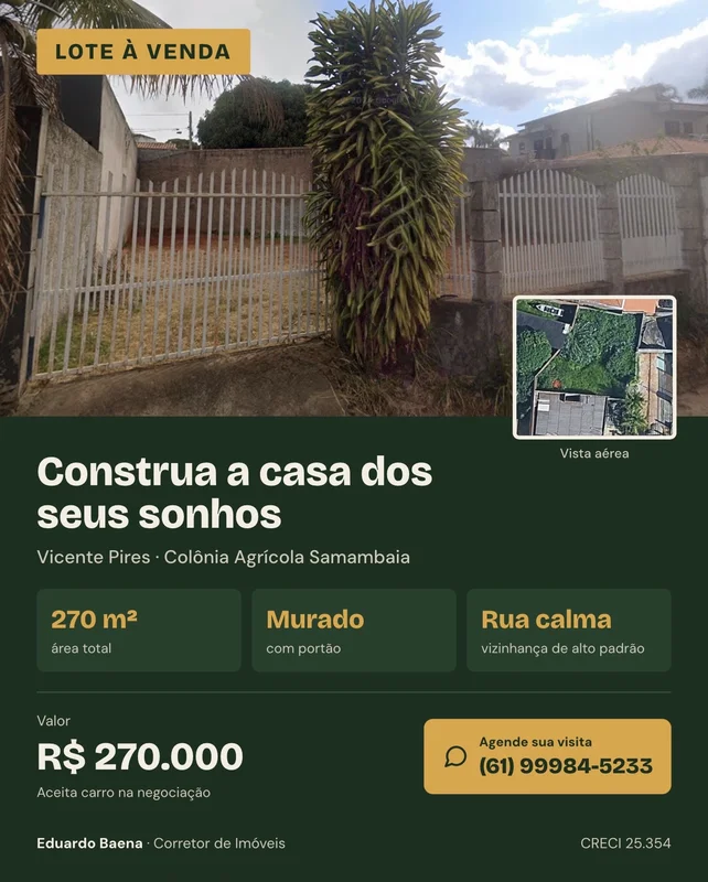 ?? LOTE À VENDA – Av. da Misericórdia Oportunidade para quem quer construir a ca...