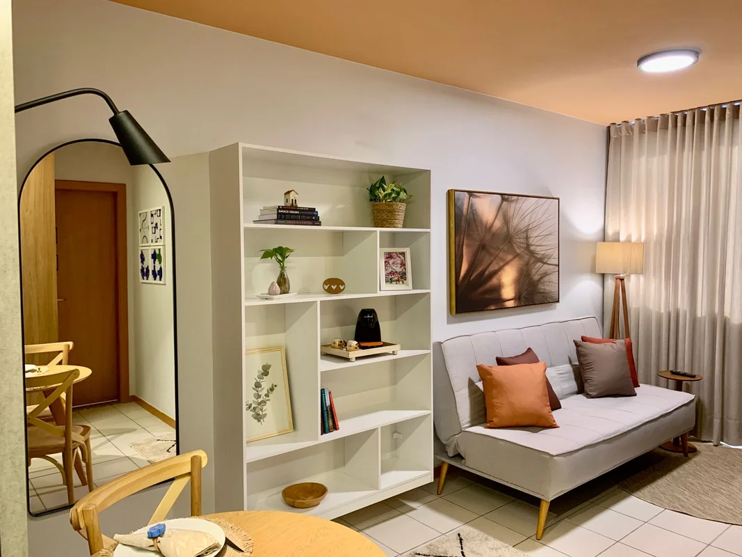 Cantinho aconchegante que instiga a imaginação e a criatividade. Este apartament...
