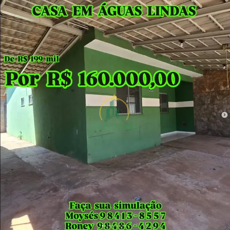 OPORTUNIDADE IMPERDÍVEL EM ÁGUAS LINDAS DE GOIÁS! De R$ 199.000,00 por APENAS R$...