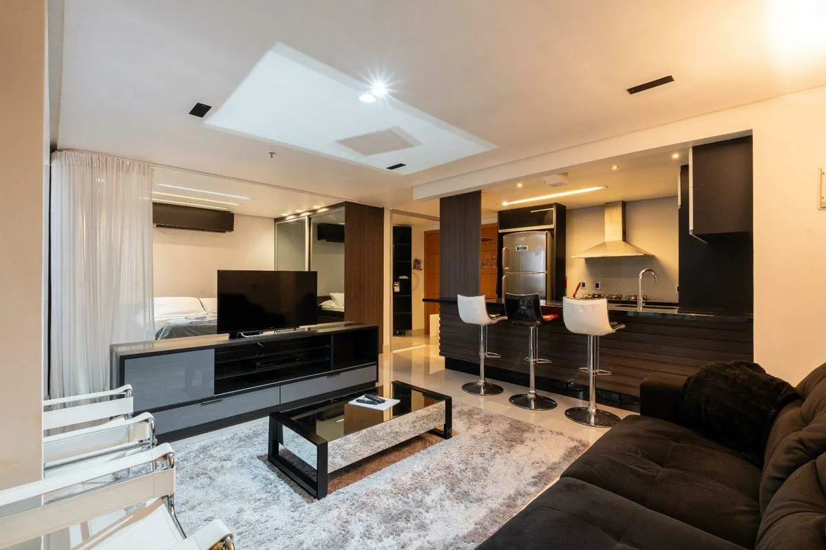 More conforto e sofisticação em um apartamento mobiliado com ambientes integrado...