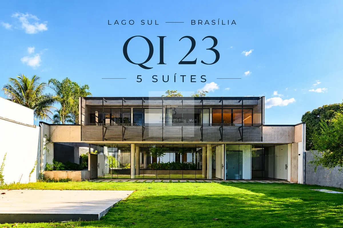 Casa contemporânea com 5 suítes e piscina com raia de 25 metros à venda na SHIS ...