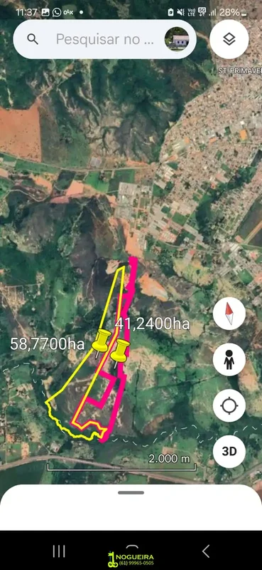 VENDO 60 HECTARES (600.000 m2)ÁREA SEMI-URBANA DE FORMOSAEXCELENTE LOCALIZAÇÃOÓT...