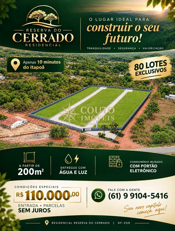 Lotes em Condomínio Fechado a partir de 200m² – Residencial Reserva do Cerrado |...