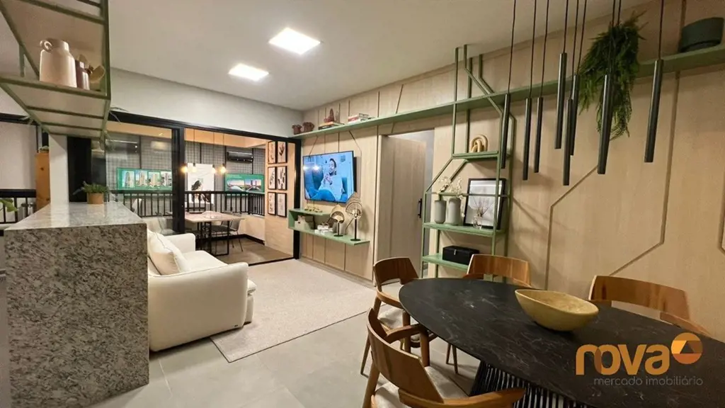Apartamento 1 quarto com 1 suíte no Setor Central, varanda gourmet, cozinha amer...