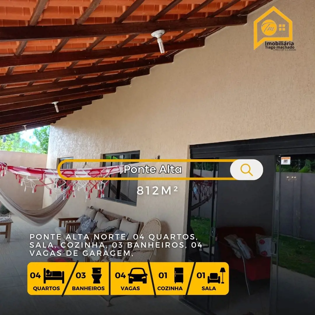 Oportunidade Casa Baixa na Ponte Alta Norte-Lote de 812m²-Casa com aproximadamen...