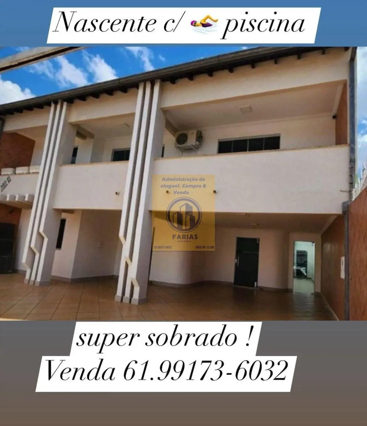 FARIAS IMÓVEIS VENDE OU ALUGA ESTE IMOVEL.SUPER SOBRADO ..Farias 61.99173-6032Fa...